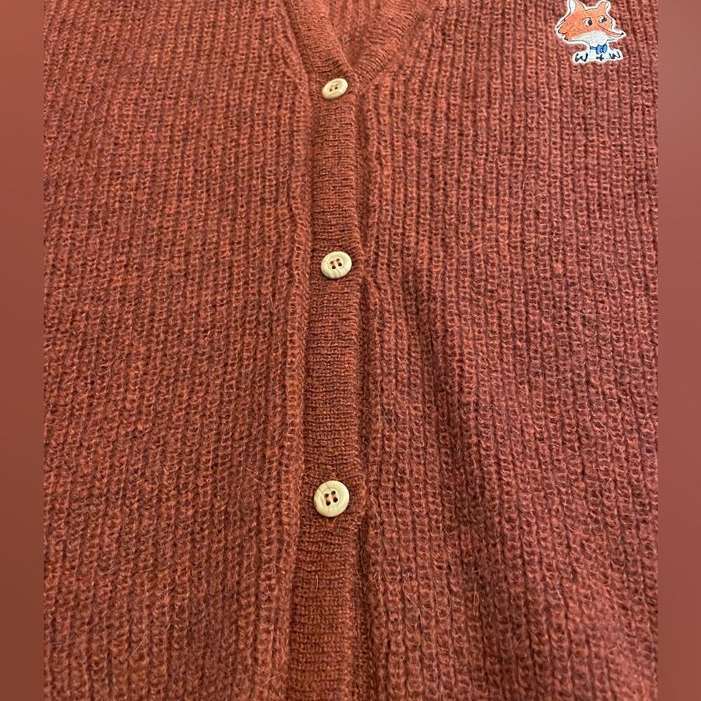 NWT Wander & Wonder Brown Mohair Fox Cardigan - Picture 3 of 6